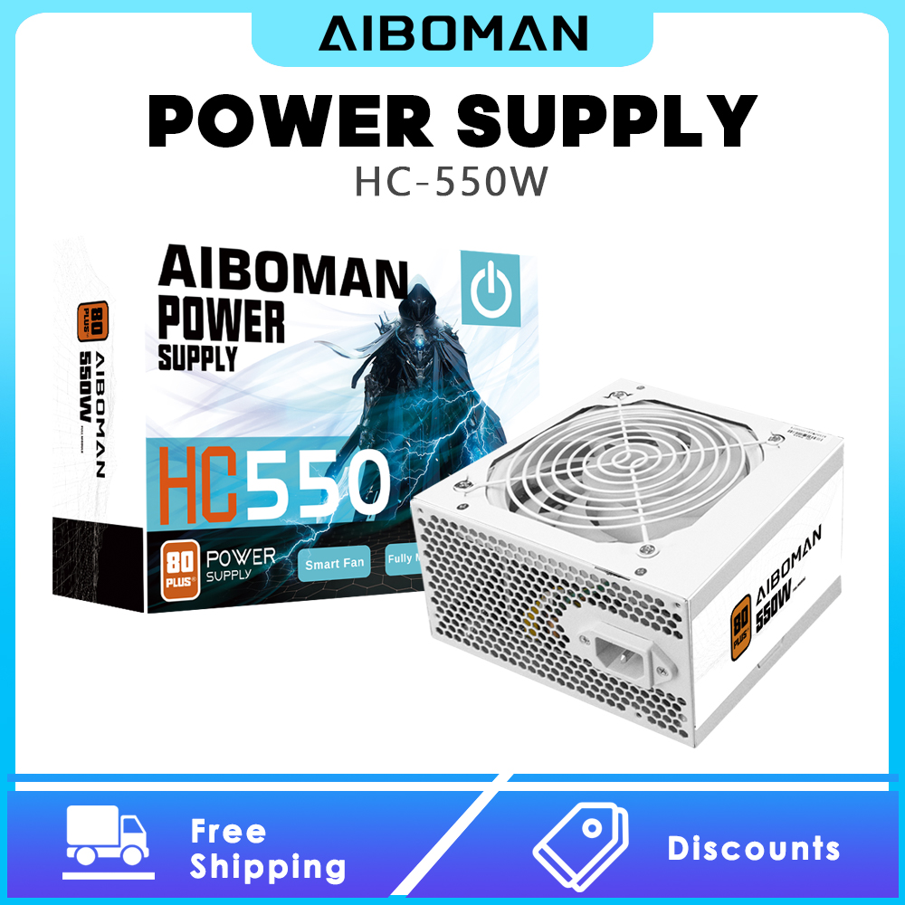 Power Supply 650W - AIBOMAN電源ユニット 550W 80PLUS Bronze ゲーミング電源 550ワット
