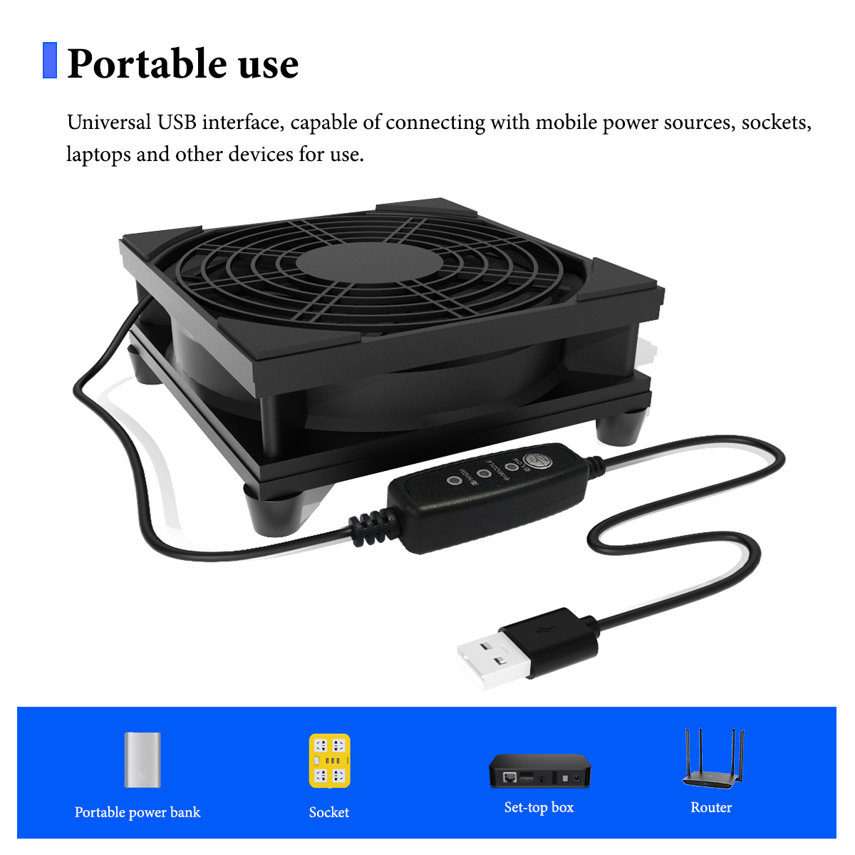 USB 3スピード静音冷却ファン、ルーターモデム、TVボック - Pc Power Supply のレビューと価格