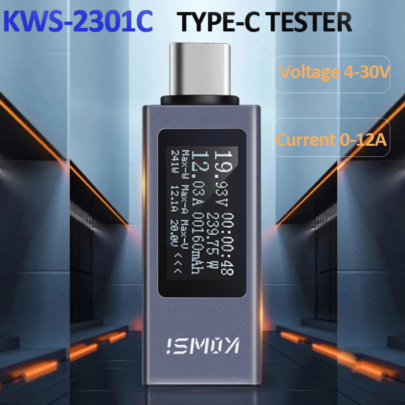 Type-C 電流電圧モニター KWS-2301C DC 4 - Power Supply Tester のレビューと価格