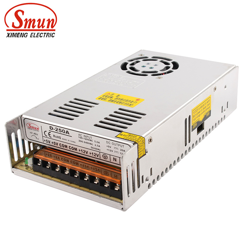 Smun D-250A 250ワット5v 12vデュアル出力 - Smps Power Supply のレビューと価格