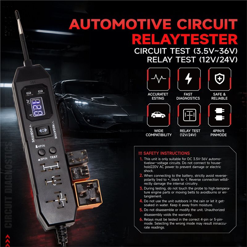 車両電気回路故障診断ツール、デジタル自動車リレーテスター、電 - Power Supply Tester のレビューと価格