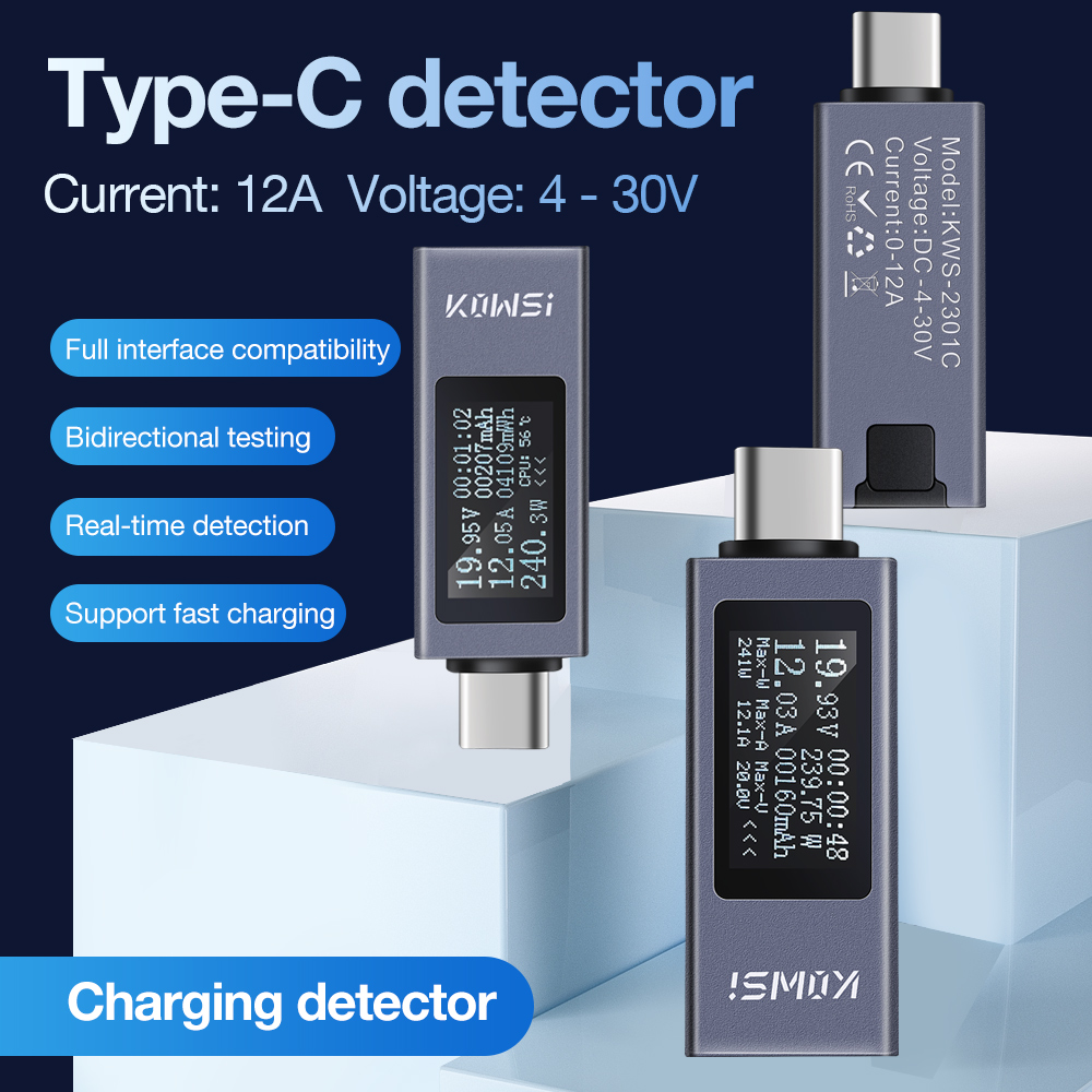 Type-C テスター LCD デジタル電圧計 電流計 パワ - Power Supply Tester のレビューと価格